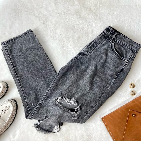 BDG Gray Slim Straight Ripped Busted Jeans Size 26 - Picture 6 of 6